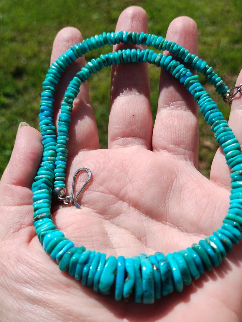 Jay King DTR mine finds sky blue Turquoise disc necklace 925 Sterling Silver - Picture 6 of 8
